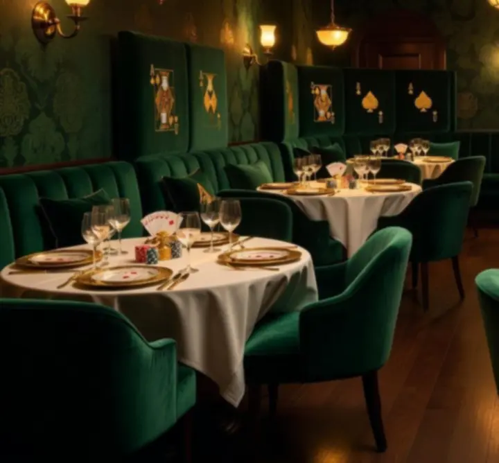 Privát esemény elegáns, sötétzöld kaszinó hangulattal